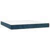 vidaXL Boxspring met matras fluweel donkerblauw 160x200 cm