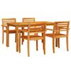 vidaXL Tuin eettafelset 5 st Bruin Massief Acaciahout
