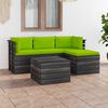vidaXL 5-delige Loungeset met kussens pallet massief grenenhout