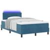 vidaXL LED Box Spring Bed met matras Donkerblauw 120 x 200 cm Fluweel