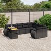 vidaXL 10-delige Loungeset met kussens poly rattan zwart