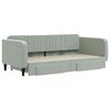 vidaXL Slaapbank onderschuifbed en lades 100x200 cm fluweel lichtgrijs