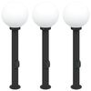 vidaXL Bolderverlichting met stopcontact 3 stuks 80 cm Zwart IP44