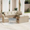 vidaXL 8-delige Loungeset met kussens poly rattan beige