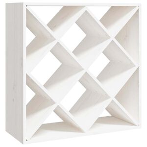 vidaXL Wijnkast 62x25x62 cm massief grenenhout wit