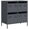 vidaXL Dressoir 68x39x73,5 cm koudgewalst staal antracietkleurig