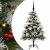 vidaXL Kunstkerstboom Groen en wit 120 cm PVC en Metaal en Plastic