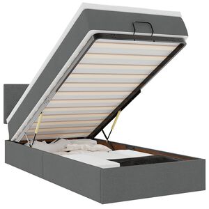 vidaXL Ottoman bed met matras 80x200cm stof donkergrijs
