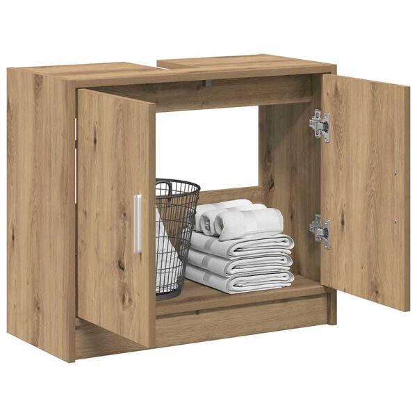 vidaXL Badkamer Kast Artisan Eiken 63 x 29 x 55 cm Bewerkt hout