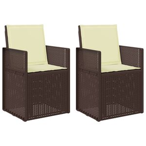 vidaXL Tuin Eetstoelen 2 st Bruin en cr&egrave;mekleurig PP