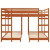 vidaXL Drie-hoog Bunk Bed Frame Wasbruin 200 x 200 cm