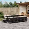 vidaXL 15-delige Tuinset met kussens poly rattan zwart