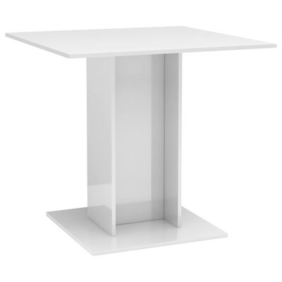 vidaXL Eettafel 80x80x75 cm spaanplaat hoogglans wit