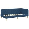 vidaXL Hoekbedframe met matras met hoofdeinde Blauw 90 x 200 cm Stof