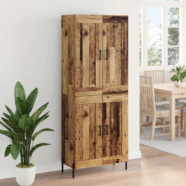 vidaXL Hoge kast 2 pcs Oud Hout Bewerkt hout