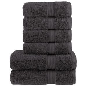 vidaXL 6-delige Handdoekenset SOLUND 600 g/m&sup2; antracietkleurig