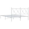 vidaXL Bedframe met hoofdbord metaal wit 140x190 cm