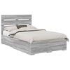 vidaXL Bedframe met lade Grijs Sonoma 135 x 190 cm Bewerkt hout