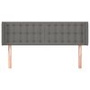 vidaXL Hoofdbord met randen 147x16x78/88 cm stof donkergrijs