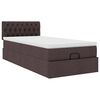 vidaXL Ottoman bed met matras en LED's 90x190cm stof donkerbruin