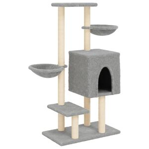 vidaXL Kattenmeubel met sisal krabpalen 117 cm lichtgrijs