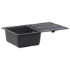 vidaXL Spoelbak met afdruipplaat Graniet 76,5 cm x 46 cm x 28 cm