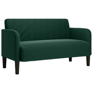 vidaXL Loveseat bank 109 cm fluweel donkergroen