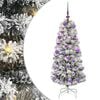 vidaXL Kunstmatige Inklapbare Kerstboom 150 LED's Groen en Wit 120 cm
