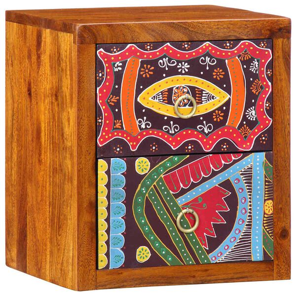 vidaXL Nachtkastje met lade Bruin 35 x 30 x 40 cm Massief Acaciahout