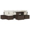 vidaXL Tuin Sofa Set met kussen 7 pcs Bruin en crème
