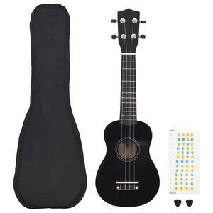 vidaXL Ukuleleset met tas voor kinderen sopraan 21'' zwart