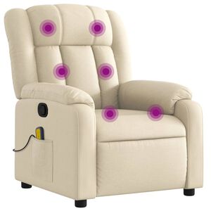 vidaXL Massagestoel met cr&egrave;mekleurige stof