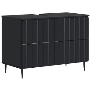 vidaXL Badkamer wastafelkast ZWOLLE Zwart 82 x 41 x 58,5 cm