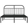 vidaXL Bedframe met hoofdbord metaal zwart 140x200 cm