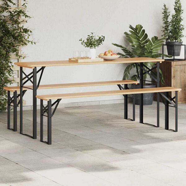 vidaXL Bier tafelpoot 2 pcs Zwart 39 x 3 x 75 cm Gepoedercoat staal