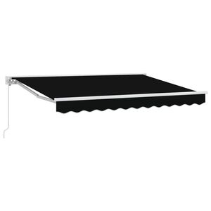 vidaXL Handmatig uitschuifbare luifel Zwart 3 x 2,5 m
