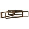 vidaXL Wandschappen kubus 4 st 100x15x30 cm bewerkt hout gerookt eiken