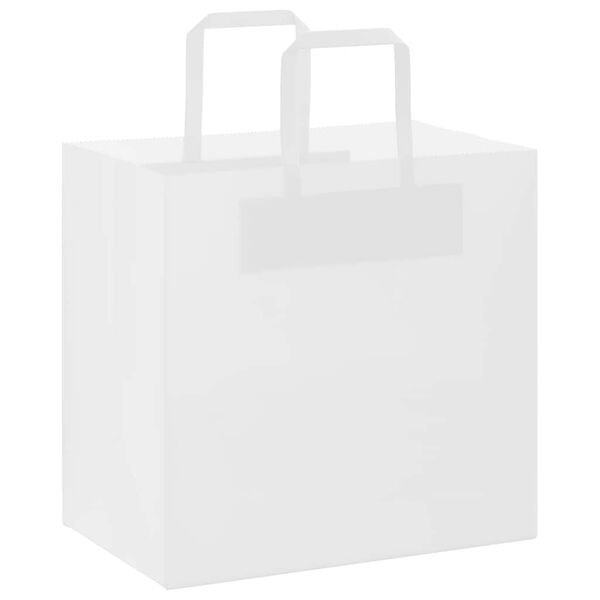 vidaXL Papieren zakken 250 st met hengsels 26x17x25 cm wit