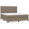 vidaXL Boxspring met matras stof taupe 180x200 cm