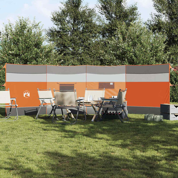 vidaXL Windscherm camping waterdicht 510x153 cm grijs en oranje