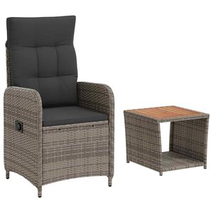 vidaXL Tuin loungeset 2 st Licht Grijs en Donker Grijs
