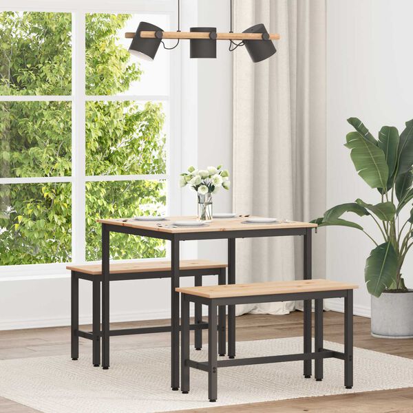 vidaXL Eettafel Naturel 80 x 80 x 75 cm Massief grenenhout