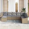 vidaXL Tuin Sofa Set met kussen 8 pcs Beige en Licht Grijs poly rattan