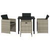 vidaXL Tuin eettafelset met kussen 5 pcs Lichtgrijs poly rattan
