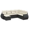 vidaXL 7-delige Loungeset met kussens poly rattan zwart