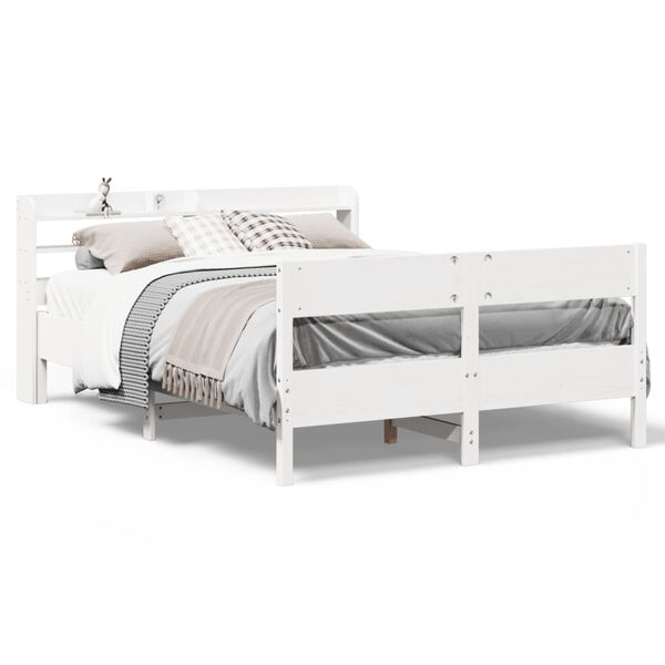 vidaXL Bedframe zonder matras massief grenenhout wit 160x200 cm