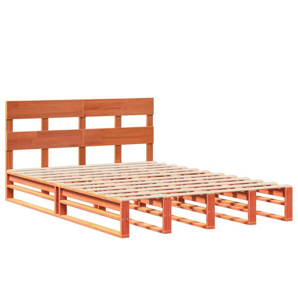 vidaXL Bedframe zonder matras massief grenenhout wasbruin 140x200 cm