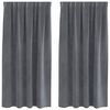 vidaXL Verduisterende gordijnen 2 pcs Lichtgrijs 140 x 175 cm Fluweel