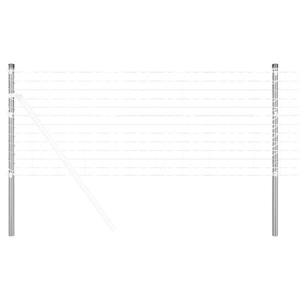 vidaXL Afrasteringspaal 12 pcs Zilver 120 cm Poedergecoat staal