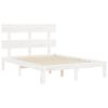 vidaXL Bedframe met hoofdbord massief hout wit